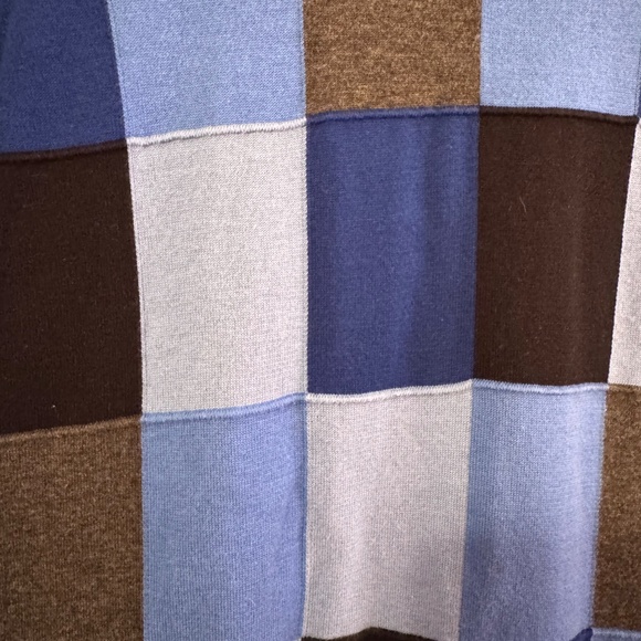 Carlisle Women’s Medium 2-Piece Cardigan Set Blue Gray Black Blocked Cotton - Picture 4 of 7